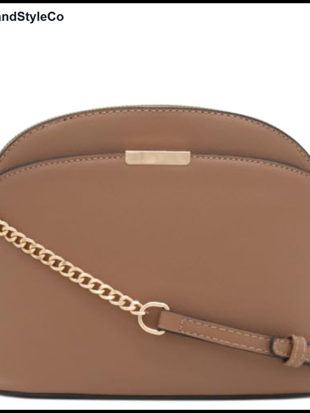Small Dome Crossbody Bag with Chain Strap Faux Leather